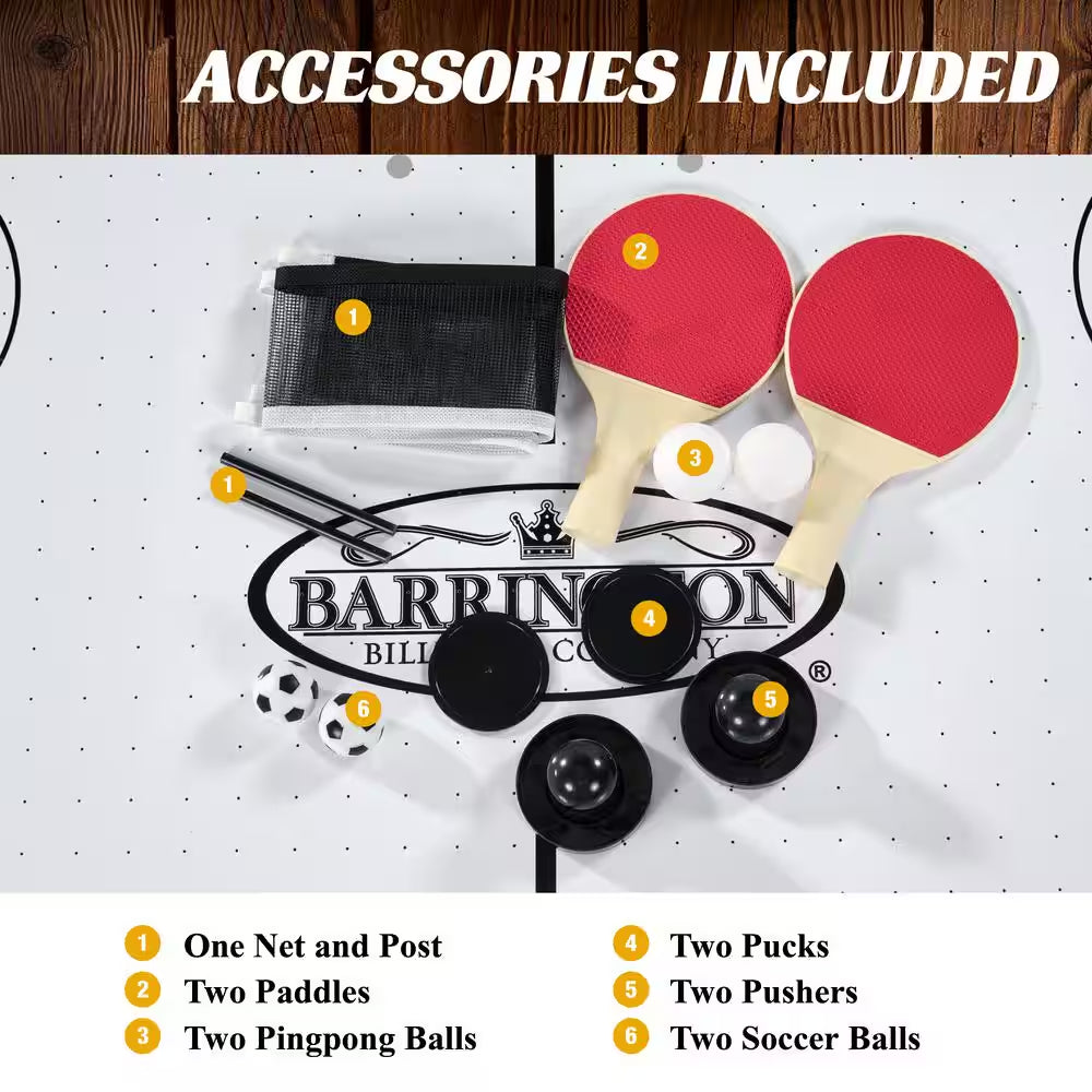 Urban Collection 54 In. 3-In-1 Combination Game Table with Air Powered Hockey, Foosball and Table Tennis