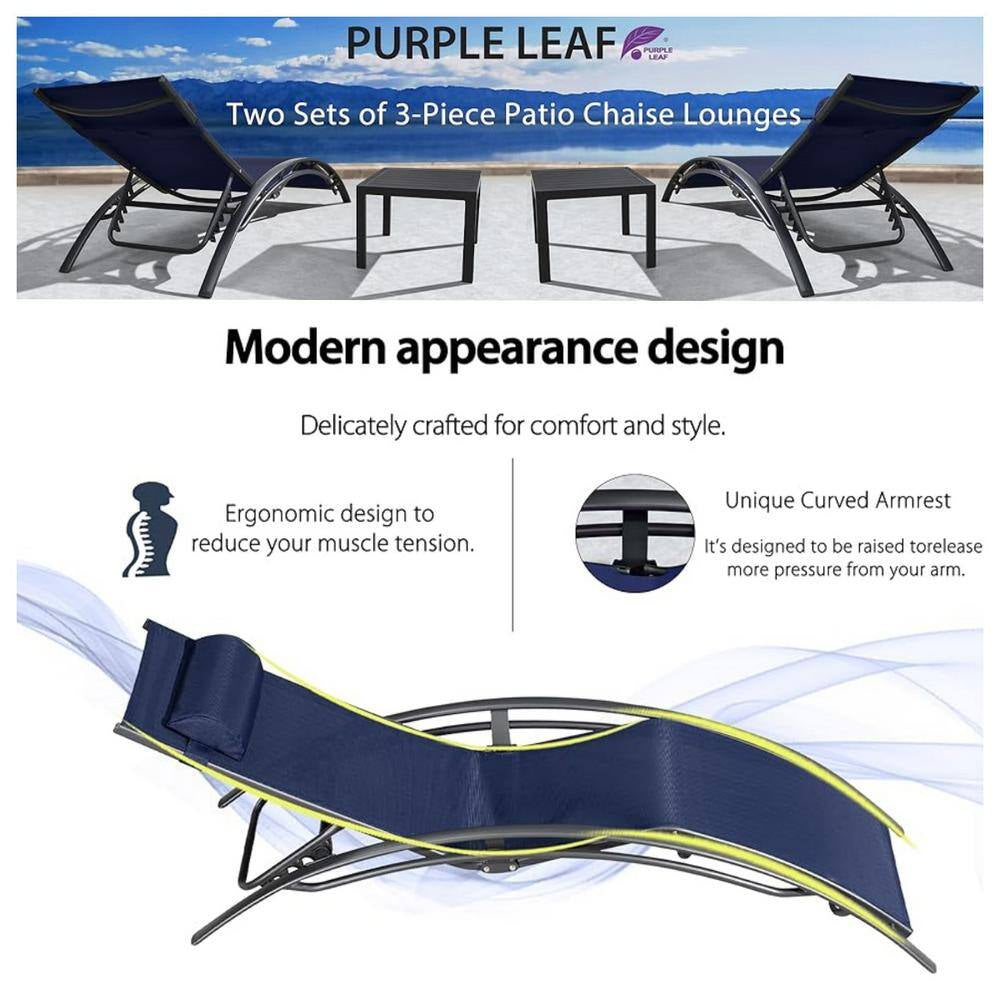 Oversized Outdoor Chaise Lounge Metal Beach Pool Sunbathing Lawn Lounger Recliner Chair